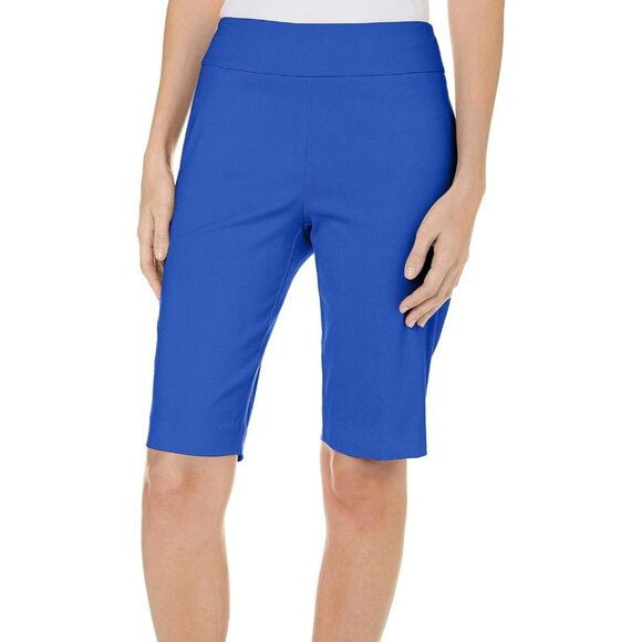 Counterparts Pull On Solid Skimmer Shorts Blue Sz 8 Bermuda Rayon Casual - Picture 3 of 11